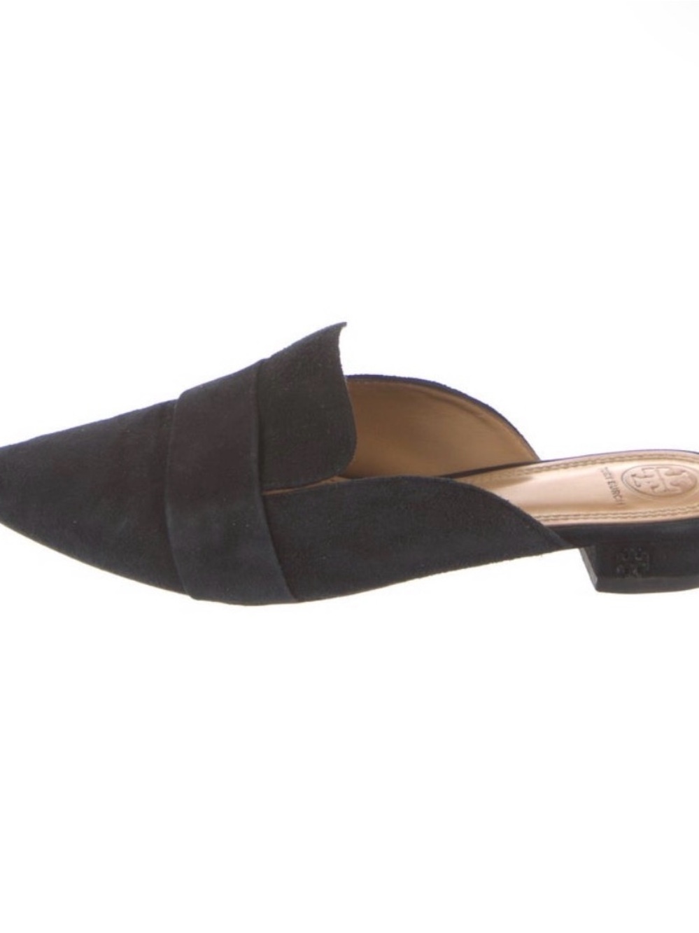 Tory Burch Black Suede Pointed-Toe Mules Size 7.5